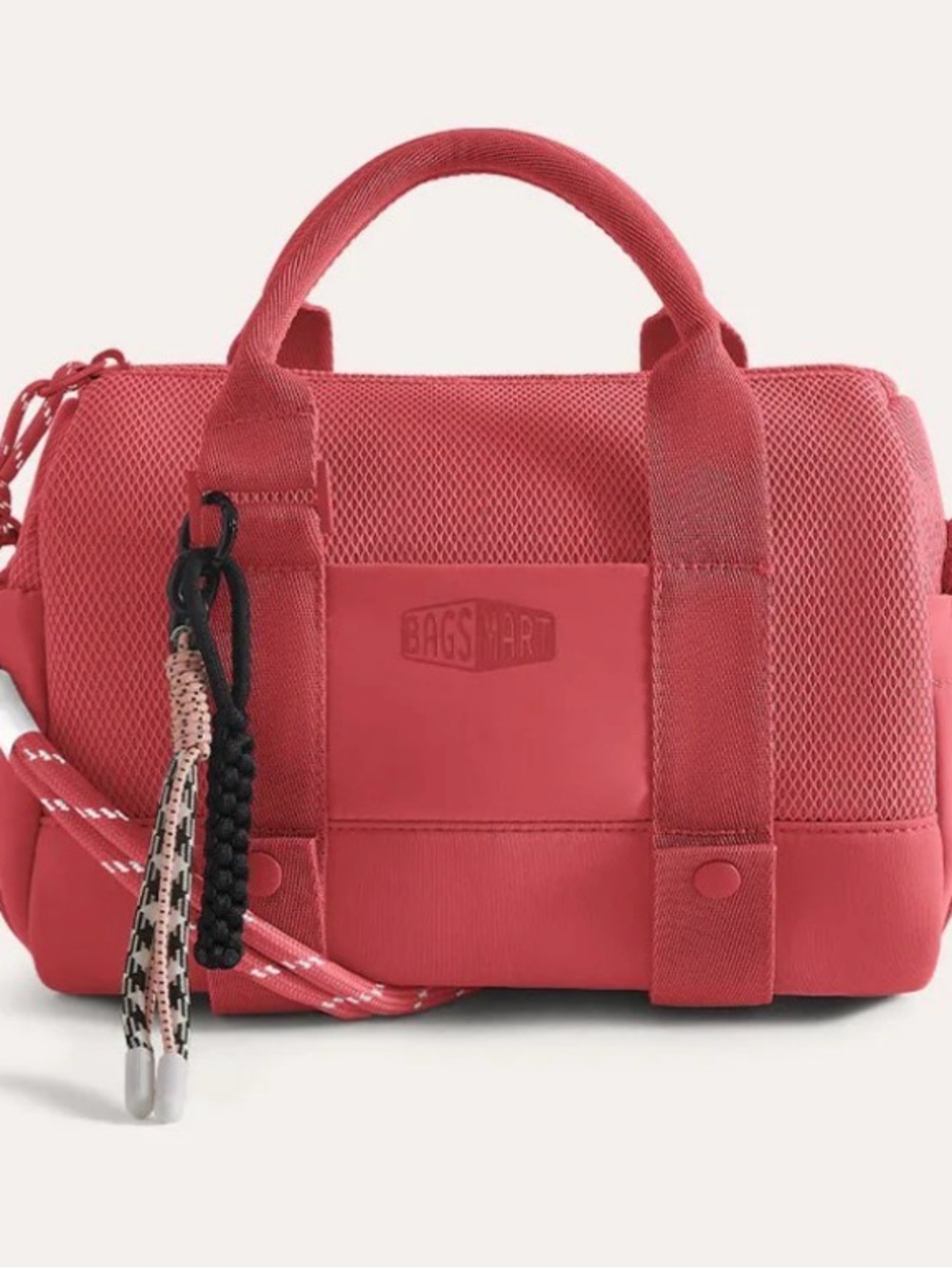 Bagsmart NWT Coral Reiki 5.5l duffle with matching mini duffle bag charm